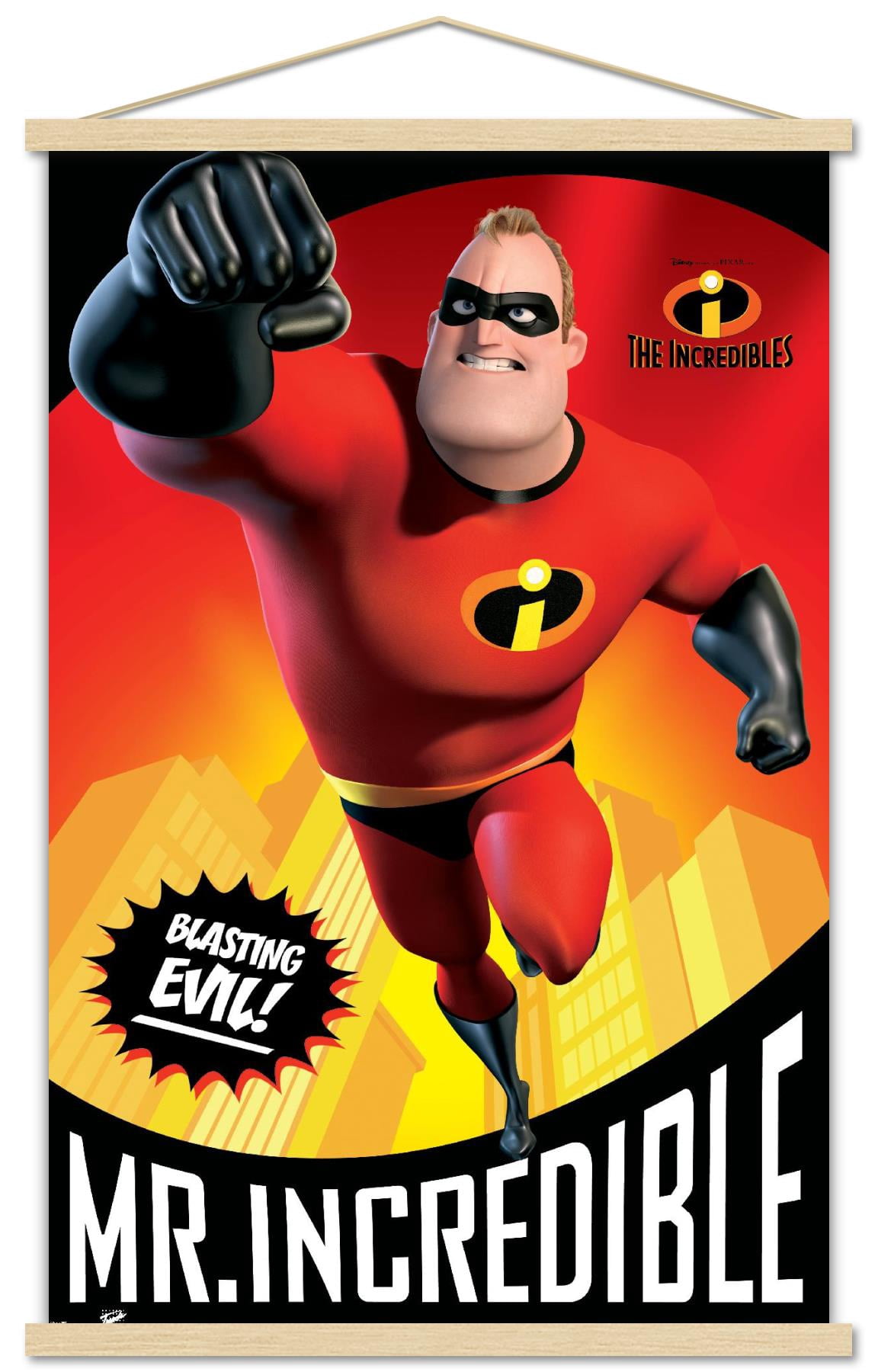 Disney Pixar The Incredibles - Mr. Incredible Wall Poster with Wooden Magnetic Frame, 22.375" x 34"