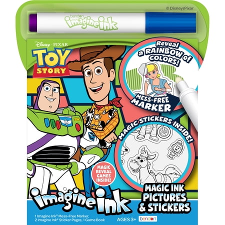 Disney Pixar Toy Story 12-Page Imagine Ink Coloring Pad, Stickers and Mess Free Marker