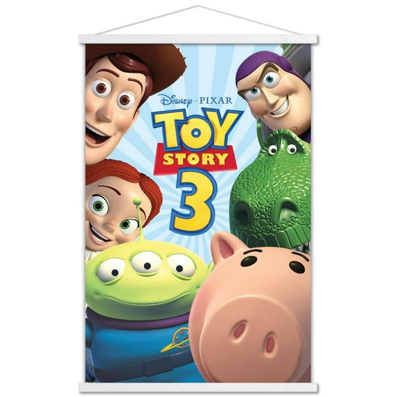 Disney Pixar Toy Story 3 - Group Wall Poster with Wooden Magnetic Frame, 22.375" x 34"