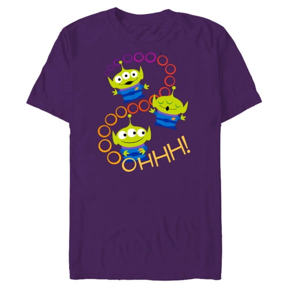 Disney Pixar Toy Story 4 Aliens Rainbow T-Shirt- Short Sleeve Blended T-Shirt for Adults - Customized-Purple