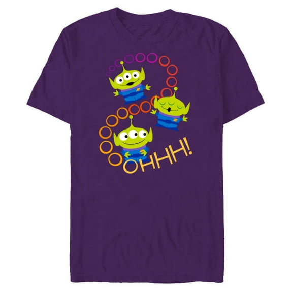 Disney Pixar Toy Story 4 Aliens Rainbow T-Shirt- Short Sleeve Blended T-Shirt for Adults - Customized-Purple