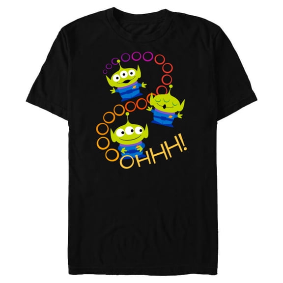 Disney Pixar Toy Story 4 Aliens Rainbow T-Shirt- Short Sleeve Blended T-Shirt for Adults - Customized-Black