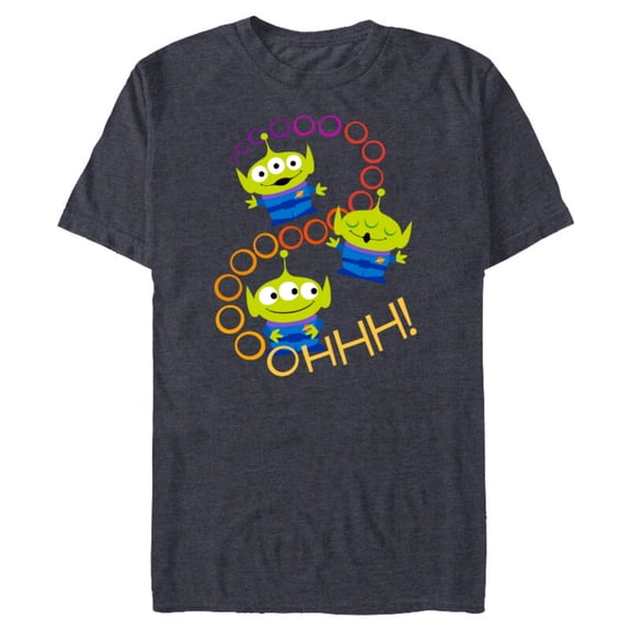 Disney Pixar Toy Story 4 Aliens Rainbow T-Shirt- Short Sleeve Blended T-Shirt for Adults - Customized-Navy Heather