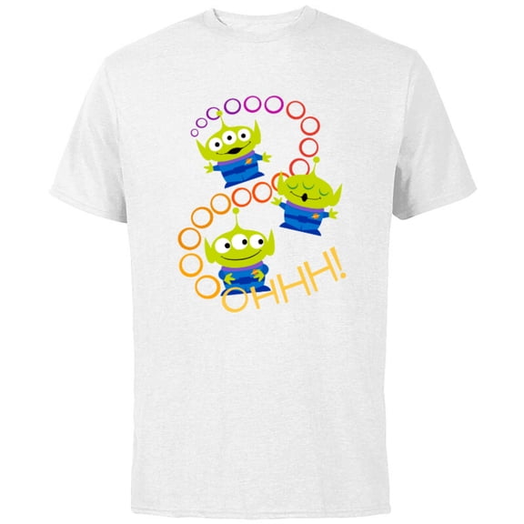 Disney Pixar Toy Story 4 Aliens Rainbow T-Shirt - Short Sleeve Cotton T-Shirt for Adults - Customized-White