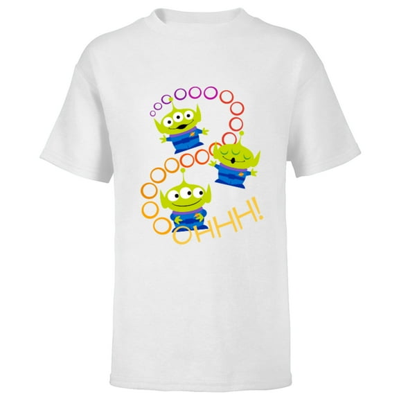 Disney Pixar Toy Story 4 Aliens Rainbow T-Shirt - Short Sleeve T-Shirt for Kids - Customized-White