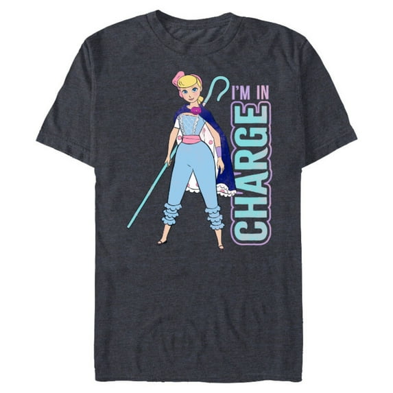 Disney Pixar Toy Story 4 Bo Peep I'm In Charge T-Shirt- Short Sleeve Blended T-Shirt for Adults - Customized-Denim Snow Heather