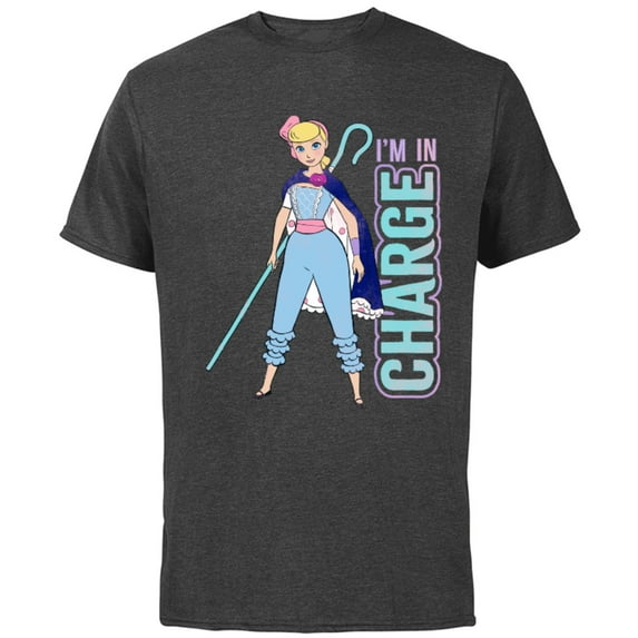 Disney Pixar Toy Story 4 Bo Peep I'm In Charge T-Shirt - Short Sleeve Cotton T-Shirt for Adults - Customized-Charcoal Heather