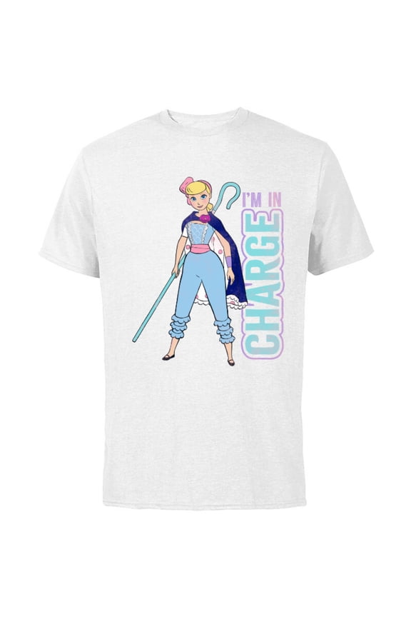 Disney Pixar Toy Story 4 Bo Peep I'm In Charge T-Shirt - Short Sleeve Cotton T-Shirt for Adults - Customized-White