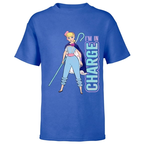 Disney Pixar Toy Story 4 Bo Peep I'm In Charge T-Shirt - Short Sleeve T-Shirt for Kids - Customized-Royal