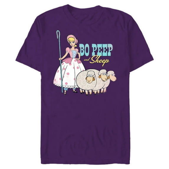 Disney Pixar Toy Story 4 Bo Peep and Sheep T-Shirt- Short Sleeve Blended T-Shirt for Adults - Customized-Purple