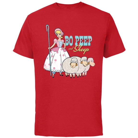 Disney Pixar Toy Story 4 Bo Peep and Sheep T-Shirt - Short Sleeve Cotton T-Shirt for Adults - Customized-Red