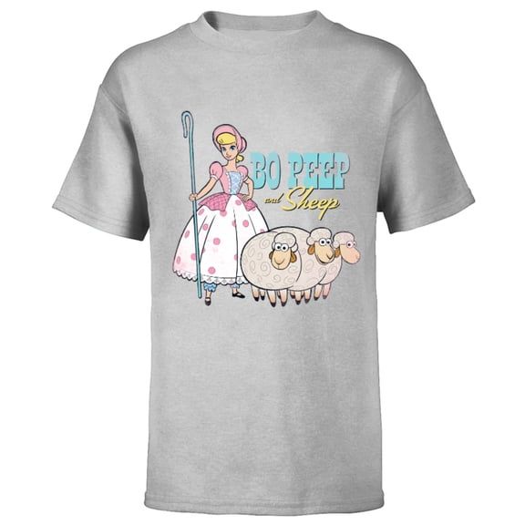Disney Pixar Toy Story 4 Bo Peep and Sheep T-Shirt - Short Sleeve T-Shirt for Kids - Customized-Athletic Heather