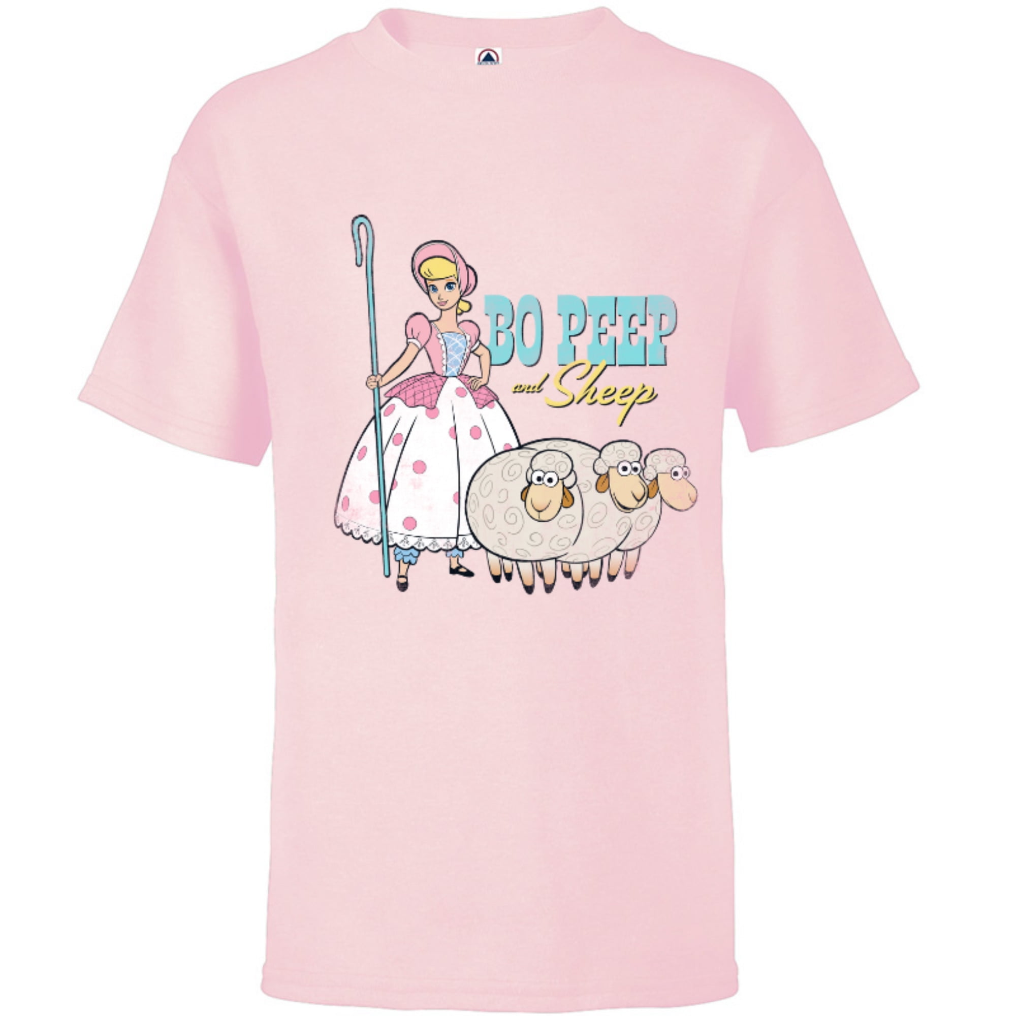 Disney Pixar Toy Story 4 Bo Peep and Sheep T-Shirt - Short Sleeve T-Shirt  for Kids - Customized-Soft Pink