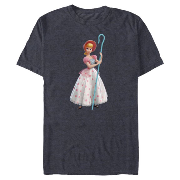 Disney Pixar Toy Story 4 Bo Peep is Here T-Shirt- Short Sleeve Blended T-Shirt for Adults - Customized-Denim Snow Heather