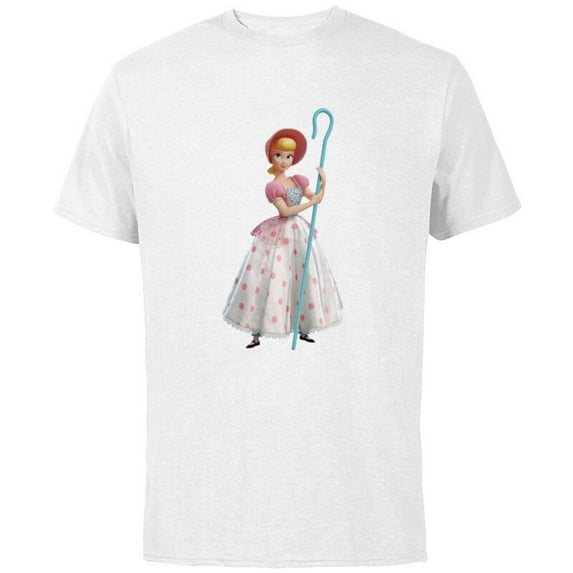 Disney Pixar Toy Story 4 Bo Peep is Here T-Shirt - Short Sleeve Cotton T-Shirt for Adults - Customized-White