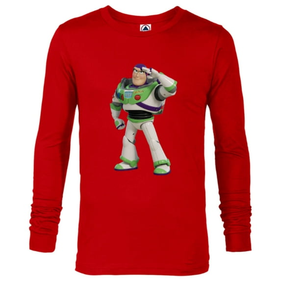 Disney Pixar Toy Story 4 Buzz Lightyear Hero Salute T-Shirt - Long Sleeve T-Shirt for Men - Customized-New Red