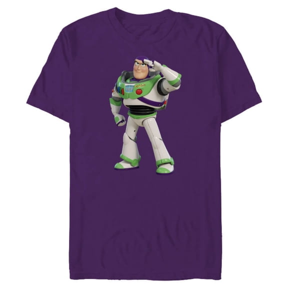 Disney Pixar Toy Story 4 Buzz Lightyear Hero Salute T-Shirt- Short Sleeve Blended T-Shirt for Adults - Customized-Purple