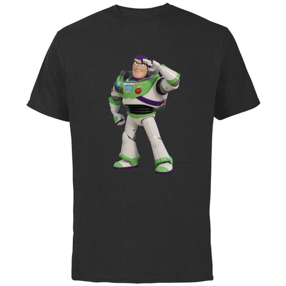 Disney Pixar Toy Story 4 Buzz Lightyear Hero Salute T-Shirt - Short Sleeve Cotton T-Shirt for Adults - Customized-Black