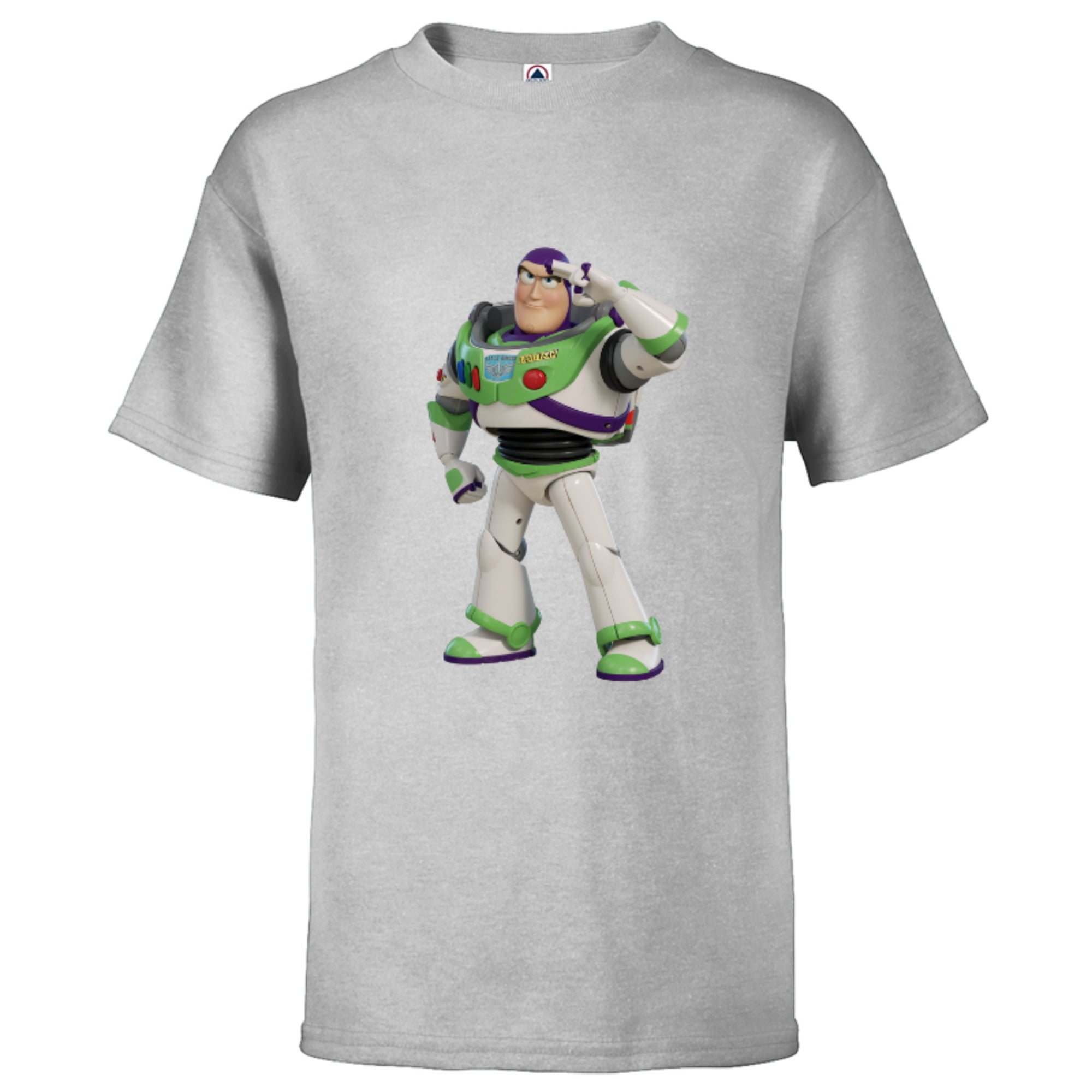 T Story Short - Kids Sleeve Hero Salute -Shirt Toy T-Shirt Pixar Disney 4 for Customized-Black Buzz - Lightyear