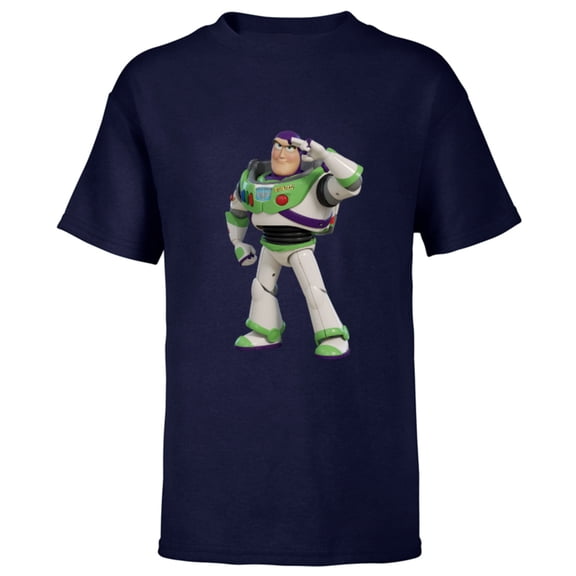 Disney Pixar Toy Story 4 Buzz Lightyear Hero Salute T-Shirt - Short Sleeve T-Shirt for Kids - Customized-Athletic Navy