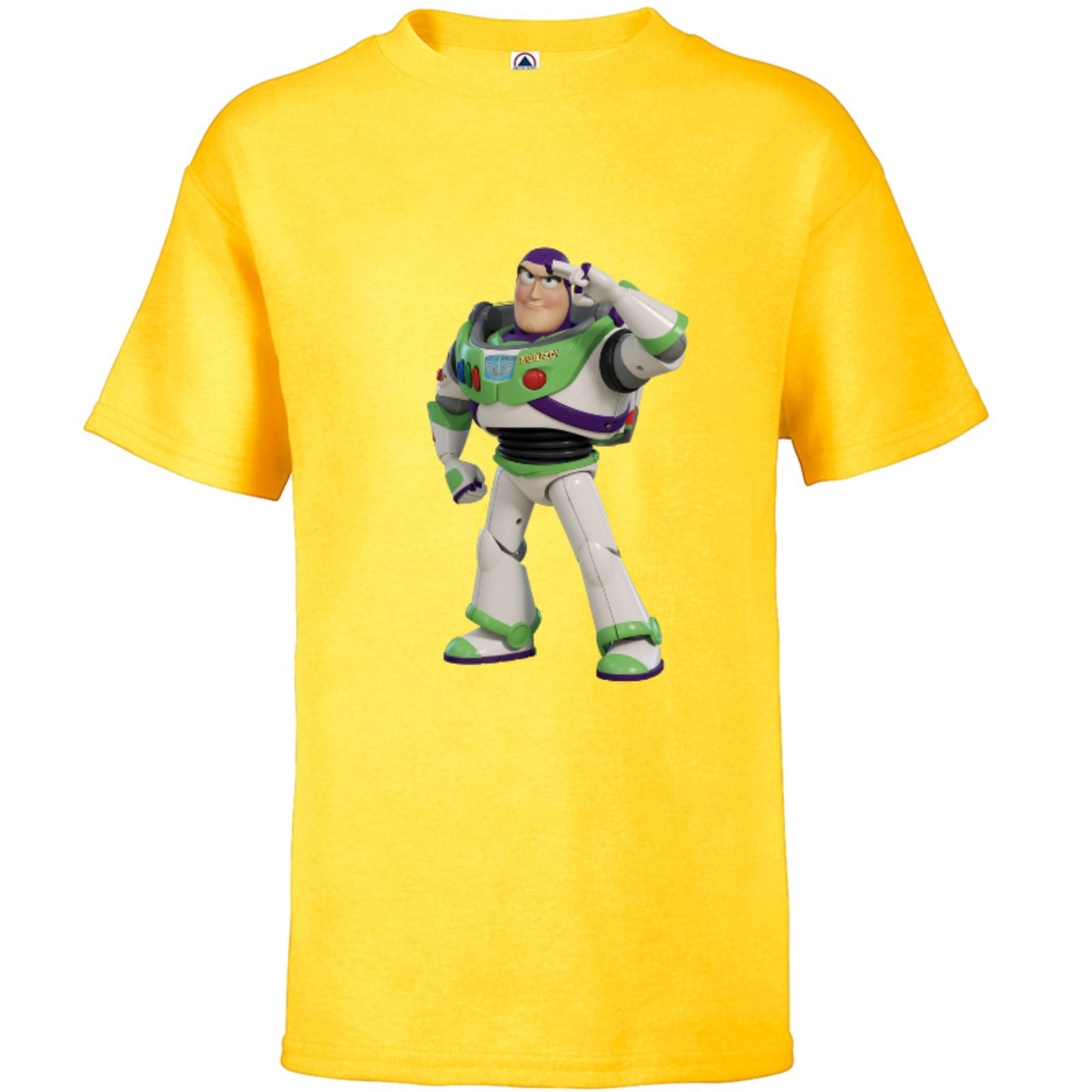 Disney Pixar Toy Story 4 Buzz Lightyear Hero Salute T-Shirt - Short Sleeve T -Shirt for Kids - Customized-Black