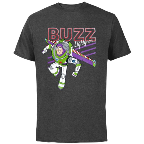 Disney Pixar Toy Story 4 Classic Buzz Lightyear T-Shirt - Short Sleeve Cotton T-Shirt for Adults - Customized-Charcoal