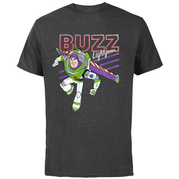 Disney Pixar Toy Story 4 Classic Buzz Lightyear T-Shirt - Short Sleeve Cotton T-Shirt for Adults - Customized-Charcoal
