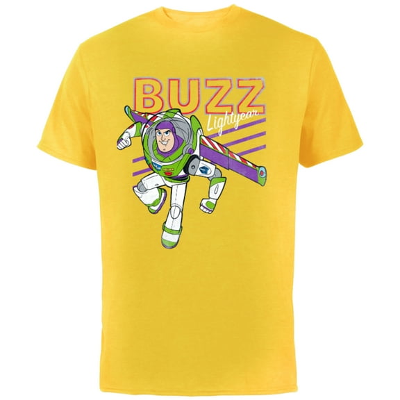 Disney Pixar Toy Story 4 Classic Buzz Lightyear T-Shirt - Short Sleeve Cotton T-Shirt for Adults - Customized-Yellow