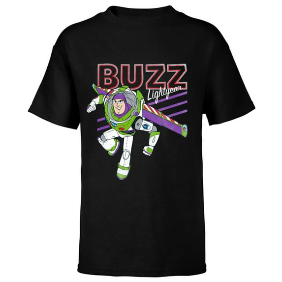 Disney Pixar Toy Story 4 Classic Buzz Lightyear T-Shirt - Short Sleeve T-Shirt for Kids - Customized-Black