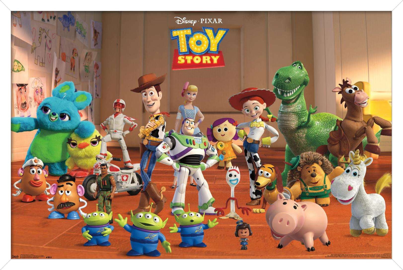 Disney Pixar Toy Story 4 - Collage Wall Poster, 14.725" x 22.375", Framed
