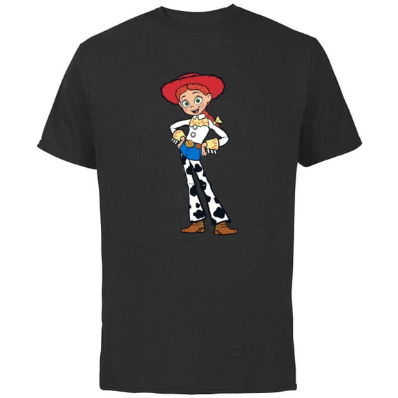 Disney Pixar Toy Story 4 Cowgirl Jessie T-Shirt - Short Sleeve Cotton T-Shirt for Adults - Customized-Black