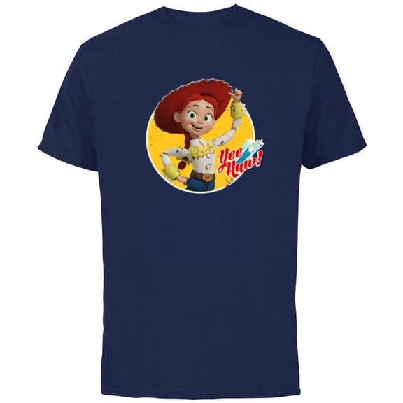 Disney Pixar Toy Story 4 Cowgirl Jessie Yee Haw T-Shirt - Short Sleeve Cotton T-Shirt for Adults - Customized-Navy
