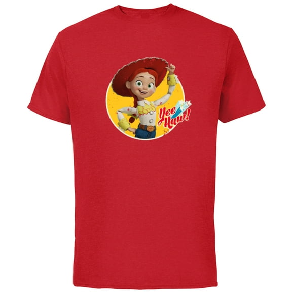 Disney Pixar Toy Story 4 Cowgirl Jessie Yee Haw T-Shirt - Short Sleeve Cotton T-Shirt for Adults - Customized-Red