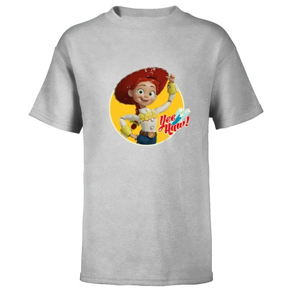 Disney Pixar Toy Story 4 Cowgirl Jessie Yee Haw T-Shirt - Short Sleeve T-Shirt for Kids - Customized-Athletic Heather