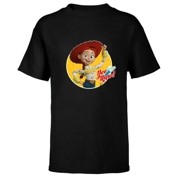 Disney Pixar Toy Story 4 Cowgirl Jessie Yee Haw T-Shirt - Short Sleeve T-Shirt for Kids - Customized-Black