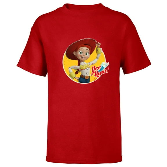 Disney Pixar Toy Story 4 Cowgirl Jessie Yee Haw T-Shirt - Short Sleeve T-Shirt for Kids - Customized-Red