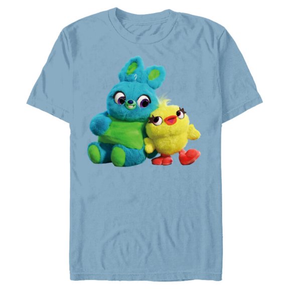Disney Pixar Toy Story 4 Ducky and Bunny Plush Pals T-Shirt- Short Sleeve Blended T-Shirt for Adults - Customized-Ocean Blue