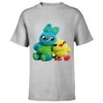 thumbnail image 1 of Disney Pixar Toy Story 4 Ducky and Bunny Plush Pals T-Shirt - Short Sleeve T-Shirt for Kids - Customized-Athletic Heather, 1 of 5