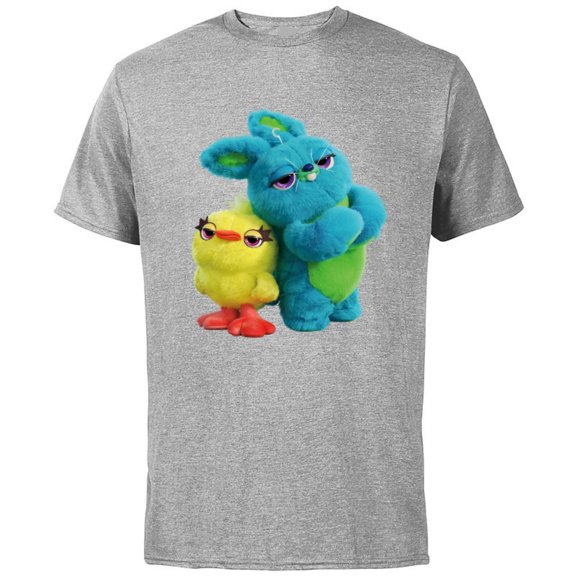 Disney Pixar Toy Story 4 Ducky and Bunny Tough Pose T-Shirt - Short Sleeve Cotton T-Shirt for Adults - Customized-Athletic Heather