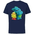 thumbnail image 1 of Disney Pixar Toy Story 4 Ducky and Bunny Tough Pose T-Shirt - Short Sleeve Cotton T-Shirt for Adults - Customized-Navy, 1 of 5