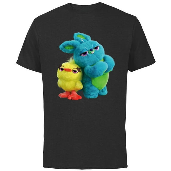Disney Pixar Toy Story 4 Ducky and Bunny Tough Pose T-Shirt - Short Sleeve Cotton T-Shirt for Adults - Customized-Black