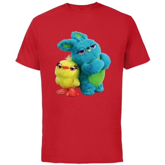 Disney Pixar Toy Story 4 Ducky and Bunny Tough Pose T-Shirt - Short Sleeve Cotton T-Shirt for Adults - Customized-Red