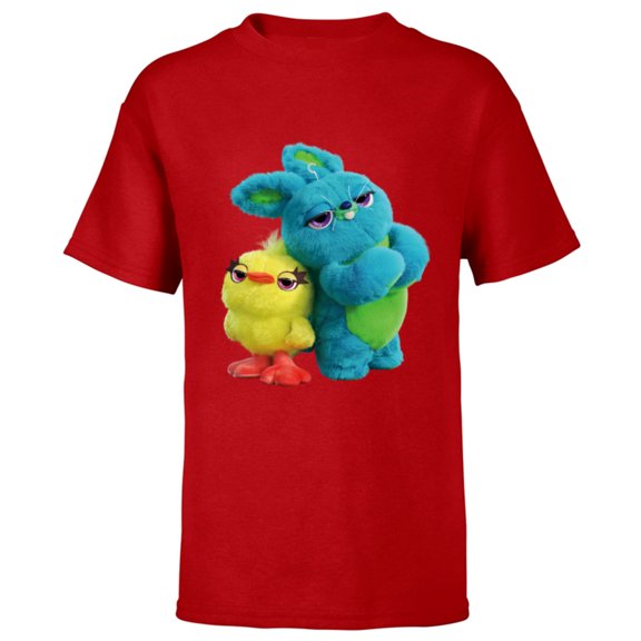 Disney Pixar Toy Story 4 Ducky and Bunny Tough Pose T-Shirt - Short Sleeve T-Shirt for Kids - Customized-Red