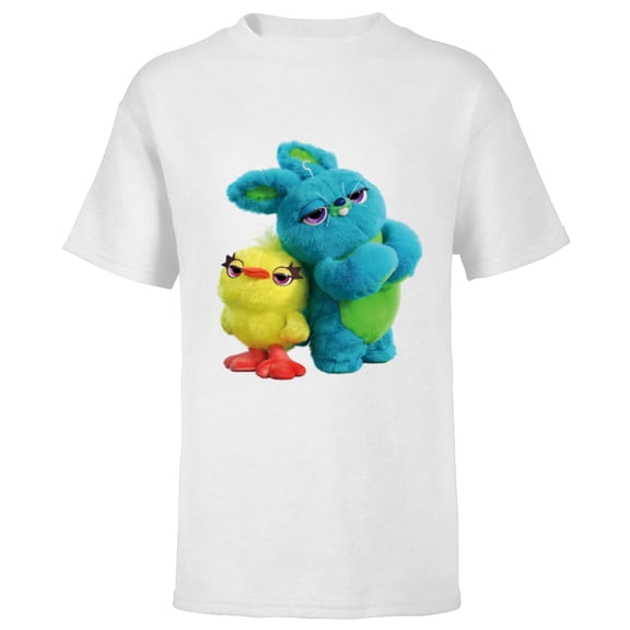 Disney Pixar Toy Story 4 Ducky and Bunny Tough Pose T-Shirt - Short Sleeve T-Shirt for Kids - Customized-White