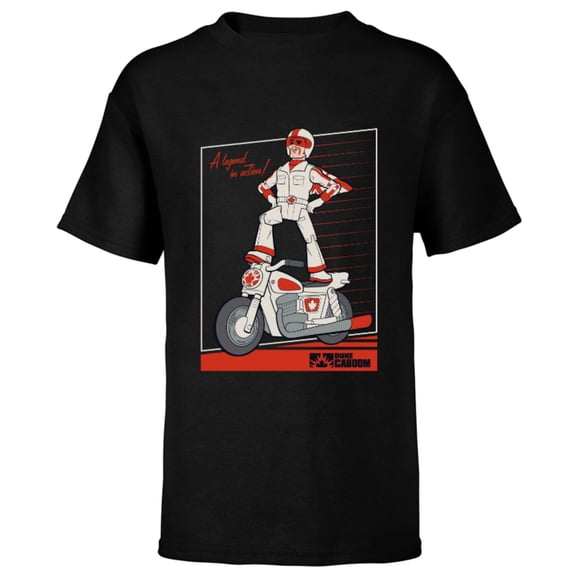 Disney Pixar Toy Story 4 Duke Caboom Legend T-Shirt - Short Sleeve T-Shirt for Kids - Customized-Black