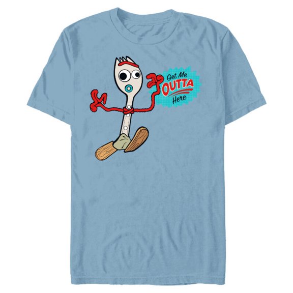 Disney Pixar Toy Story 4 Forky Get Me Outta Here T-Shirt- Short Sleeve Blended T-Shirt for Adults - Customized-Ocean Blue