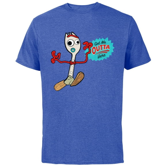 Disney Pixar Toy Story 4 Forky Get Me Outta Here T-Shirt - Short Sleeve Cotton T-Shirt for Adults - Customized-Royal Heather