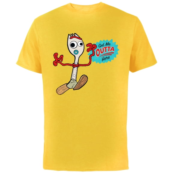 Disney Pixar Toy Story 4 Forky Get Me Outta Here T-Shirt - Short Sleeve Cotton T-Shirt for Adults - Customized-Sunflower