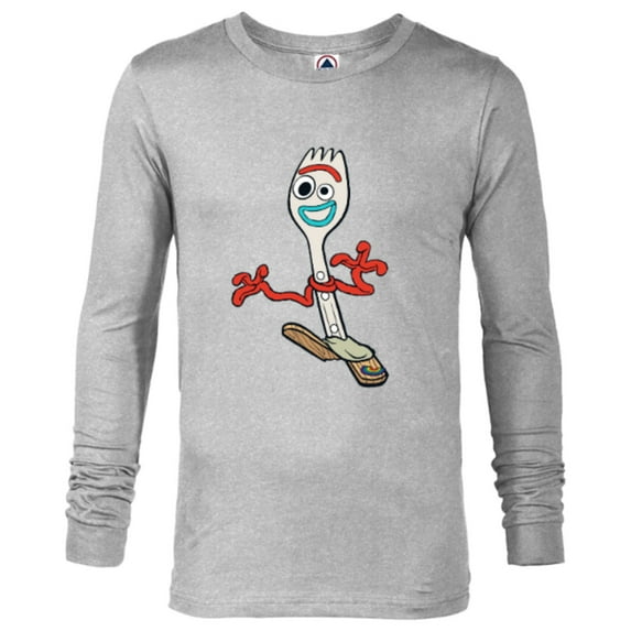 Disney Pixar Toy Story 4 Forky Running T-Shirt - Long Sleeve T-Shirt for Men - Customized-Athletic Heather