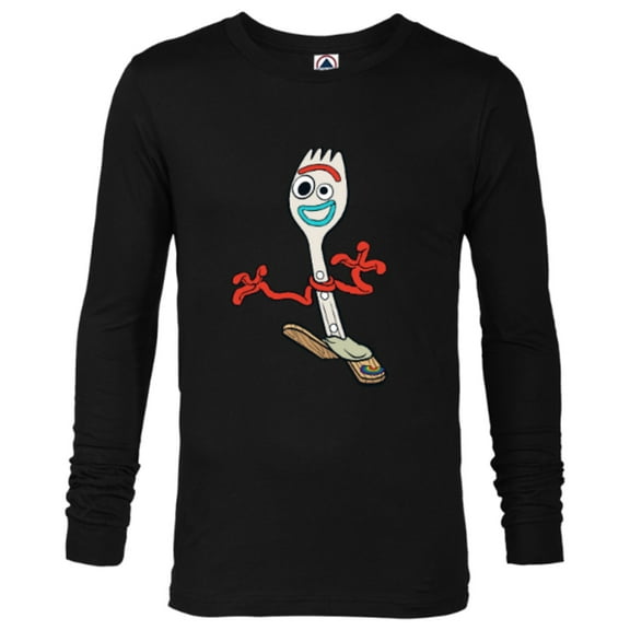 Disney Pixar Toy Story 4 Forky Running T-Shirt - Long Sleeve T-Shirt for Men - Customized-Black